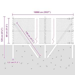 Venkovní šestiúhelníkový plot s upevněním do země 100 x 0,8 m - obrázek 13
