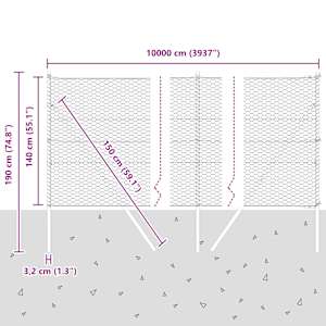 Venkovní šestiúhelníkový plot s upevněním do země 100 x 1,4 m - obrázek 13