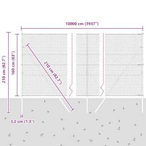 Venkovní šestiúhelníkový plot s upevněním do země 100 x 1,6 m - obrázek 13