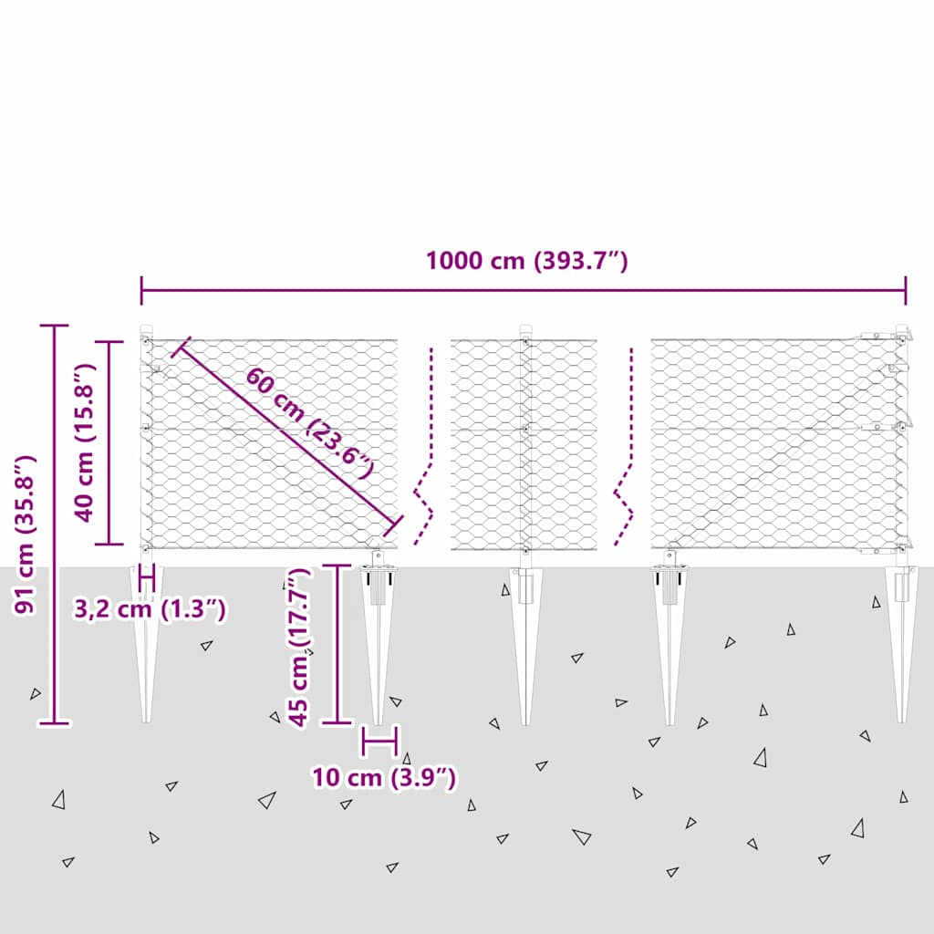 Plotový sloupek. Zelená 10 x 0,4 m (36 mm pletivo) Ocel a PVC - obrázek 14