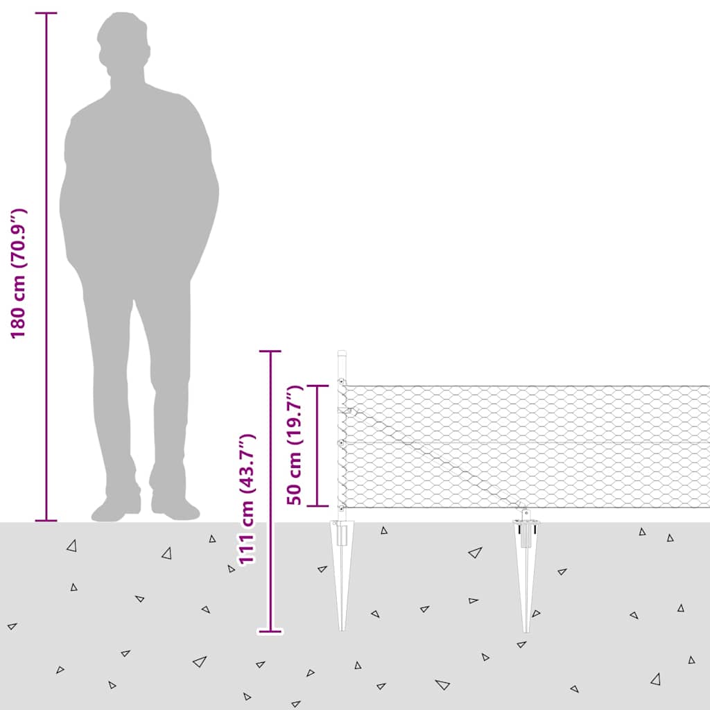 Plotový sloupek. Zelená 10 x 0,5 m (36 mm pletivo) Ocel a PVC - obrázek 16