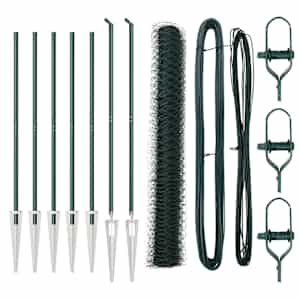 vidaXL Kuusnurkne aed koos posti 10 x 1,2 m PVC-kaetud teras Roheline