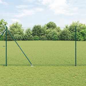 Hexagonální plot s podpěrou 10 x 1,5 m Ocel potažená PVC Zelená - obrázek 1