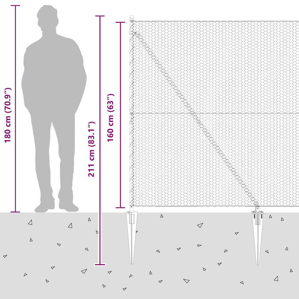 Plotový sloupek. Zelená 10 x 1,6 m (25 mm síť) Ocel a PVC - obrázek 16