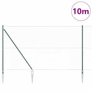 Hexagonální plot s podpěrou 10 x 1,6 m Ocel potažená PVC Zelená - obrázek 3