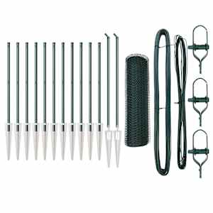 vidaXL Kuusnurkne aed koos posti 25 x 0,8 m PVC-kaetud teras Roheline