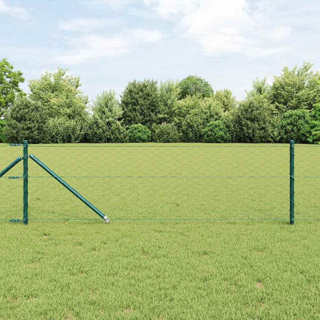 Hexagon Hegn Grøn 0,8x25 m Stål