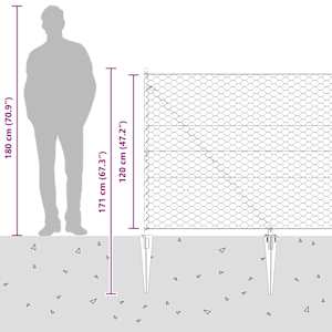 Hexagonální plot s podpěrou 25 x 1,2 m Ocel potažená PVC Zelená - obrázek 16