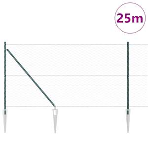 Hexagonální plot s podpěrou 25 x 1,2 m Ocel potažená PVC Zelená - obrázek 3
