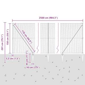 Hexagonální plot s podpěrou 25 x 1,5 m Ocel potažená PVC Zelená - obrázek 14