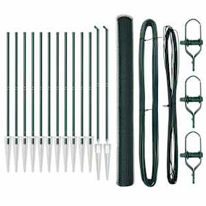 vidaXL Kuusnurkne aed koos posti 25 x 1,6 m PVC-kaetud teras Roheline