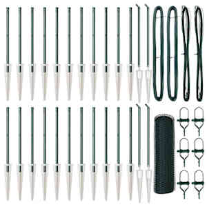 vidaXL Kuusnurkne aed koos posti 50 x 0,8 m PVC-kaetud teras Roheline
