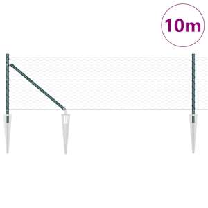 Hexagonální plot s podpěrou 50 x 0,8 m Ocel potažená PVC Zelená - obrázek 3