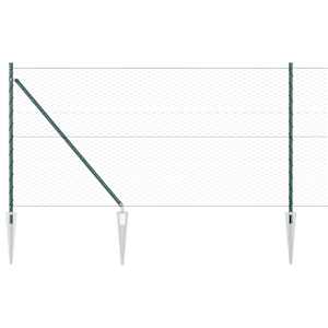 Hexagonální plot s podpěrou 50 x 1 m Ocel potažená PVC Zelená - obrázek 7