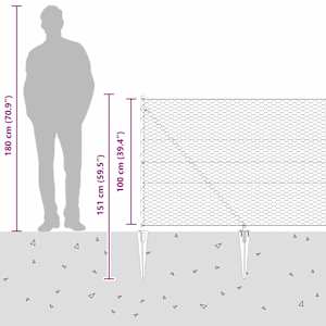 Hexagonální plot s podpěrou 50 x 1 m Ocel potažená PVC Zelená - obrázek 16