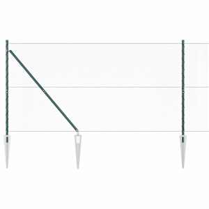 vidaXL Kuusnurkne aed koos posti 50 x 1,2 m PVC-kaetud teras Roheline