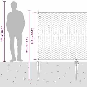 Hexagonální plot s podpěrou 50 x 1,4 m Ocel potažená PVC Zelená - obrázek 16
