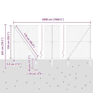 Hexagonální plot s podpěrou 50 x 1,5 m Ocel potažená PVC Zelená - obrázek 14