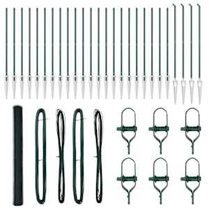vidaXL Kuusnurkne aed koos posti 50 x 1,6 m PVC-kaetud teras Roheline