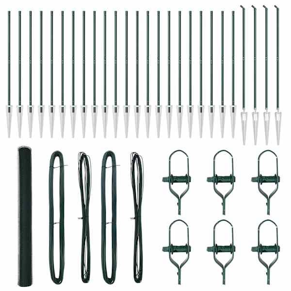 vidaXL Kuusnurkne aed koos posti 50 x 1,6 m PVC-kaetud teras Roheline