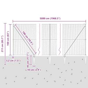 Hexagonální plot s podpěrou 50 x 1,6 m Ocel potažená PVC Zelená - obrázek 14