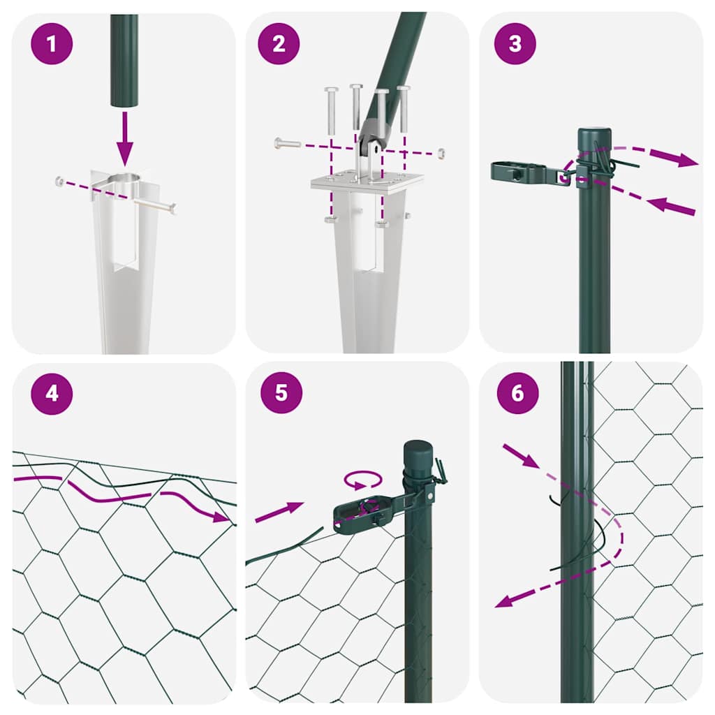 Steber ograje. Zelena 100 x 0,4 m (50 mm mreža) Jeklo in PVC - slika 13