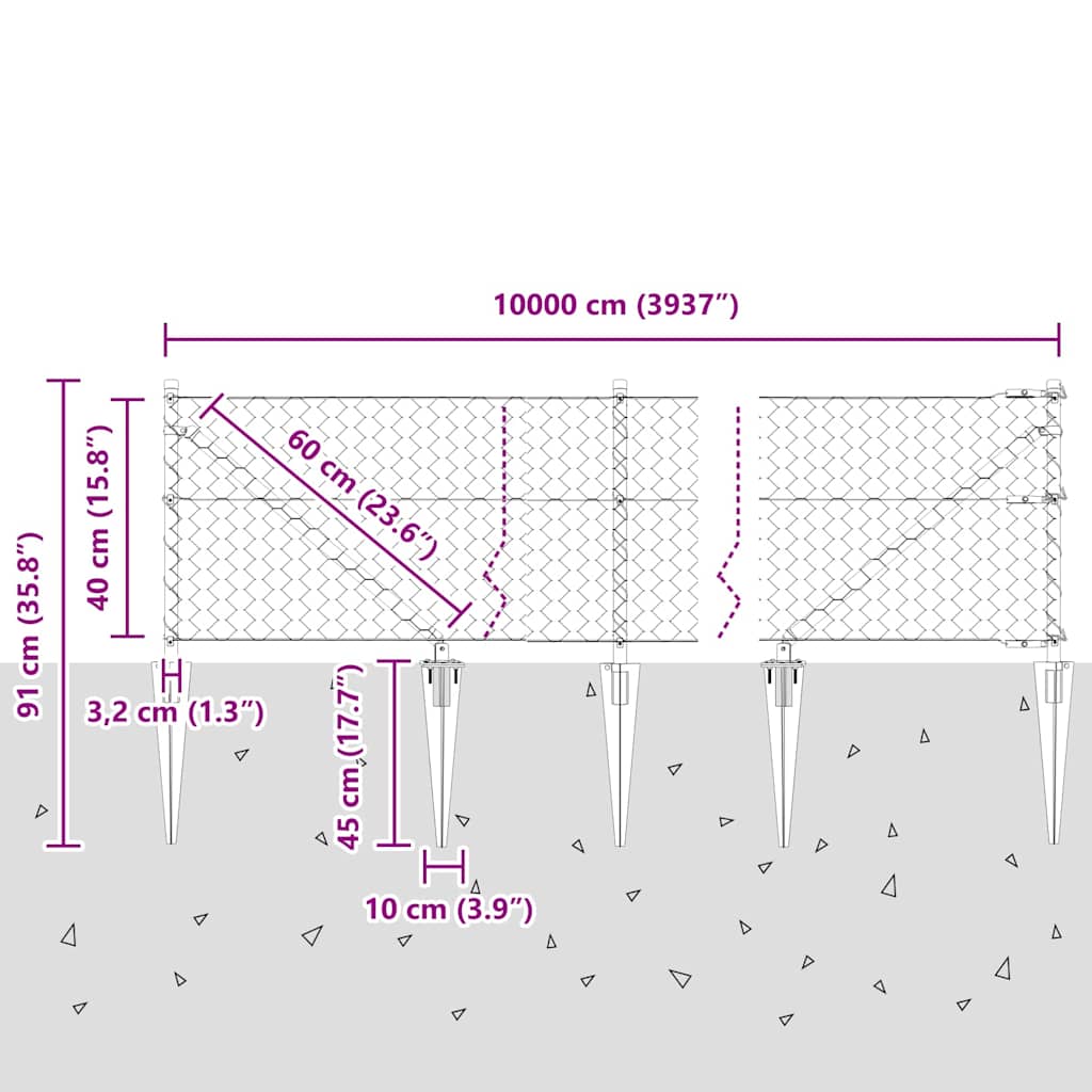 Plotový sloupek. Zelená 100 x 0,4 m (50 mm mřížka) Ocel a PVC - obrázek 14