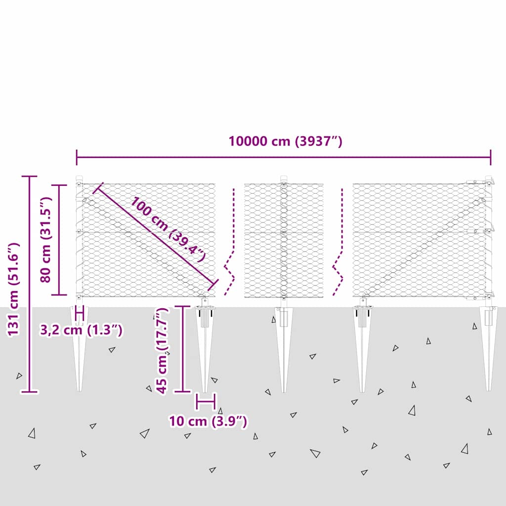 Plotový sloupek. Zelená 100 x 0,8 m (25 mm pletivo) Ocel a PVC - obrázek 14