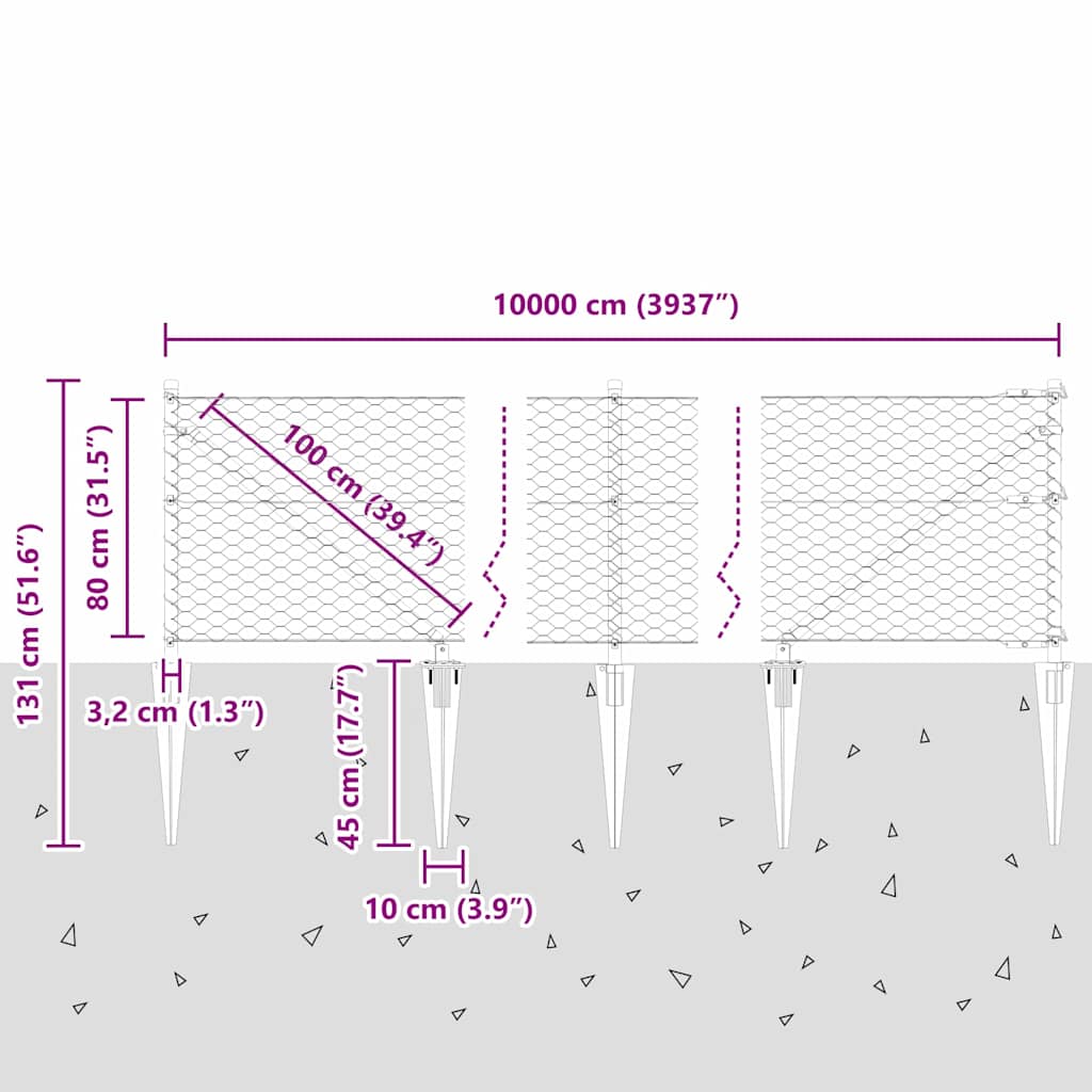 Plotový sloupek. Zelená 100 x 0,8 m (síť 36 mm) Ocel a PVC - obrázek 14