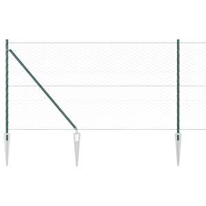 vidaXL Kuusnurkne aed koos posti 100 x 1 m PVC-kaetud teras Roheline