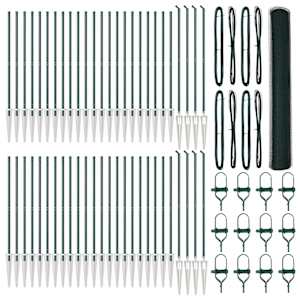 vidaXL Kuusnurkne aed koos posti 100 x 1,2 m PVC-kaetud teras Roheline