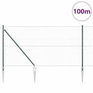 Hexagonální plot s podpěrou 100 x 1,4 m Ocel potažená PVC - obrázek 3