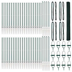 vidaXL Kuusnurkne aed koos posti 100 x 1,6 m PVC-kaetud teras Roheline