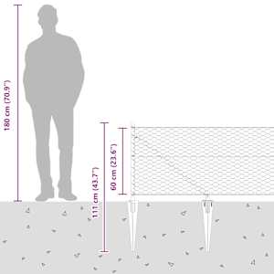 Hexagonální plot s podpěrou 10 x 0,6 m Ocel potažená PVC Šedá - obrázek 16