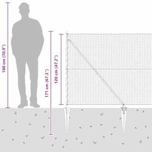 Hexagonální plot s podpěrou 10 x 1,2 m Ocel potažená PVC Šedá - obrázek 16
