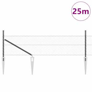 Hexagonální plot s podpěrou 25 x 0,5 m Ocel potažená PVC Šedá - obrázek 3