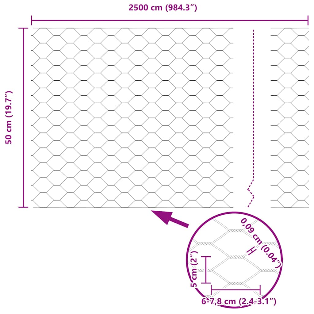 Plotový sloupek. Šedá 25 x 0,5 m (síťka 50 mm) Ocel - obrázek 15
