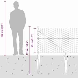 Hexagonální plot s podpěrou 25 x 0,8 m Ocel potažená PVC Šedá - obrázek 13