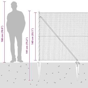 Hexagonální plot s podpěrou 50 x 1,4 m Ocel potažená PVC Šedá - obrázek 12