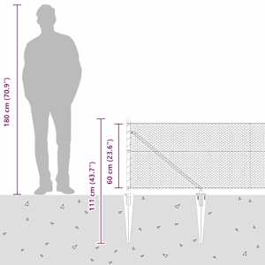 Hexagonální plot s podpěrou 100 x 0,6 m Ocel potažená PVC Šedá - obrázek 12