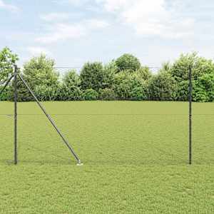 Hexagonální plot s podpěrou 100 x 1,6 m Ocel potažená PVC Šedá - obrázek 1