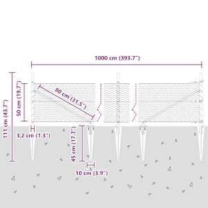 Hexagonální plot s podpěrou 10 x 0,5 m Pozinkovaná ocel - obrázek 14