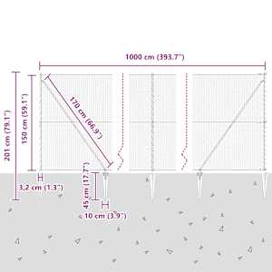 Hexagonální plot s podpěrou 10 x 1,5 m Pozinkovaná ocel - obrázek 14