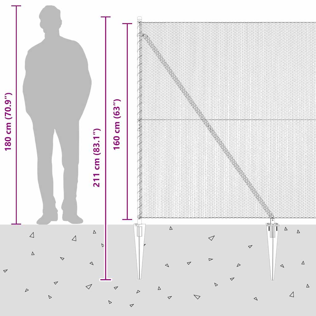 Plotový sloupek. Stříbrná 25 x 1,6 m (13 mm síť) Ocel - obrázek 16