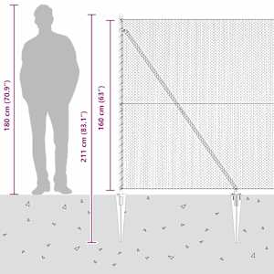 Hexagonální plot s podpěrou 25 x 1,6 m Pozinkovaná ocel - obrázek 16