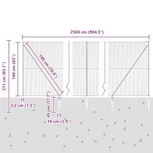 Hexagonální plot s podpěrou 25 x 1,6 m Pozinkovaná ocel - obrázek 14