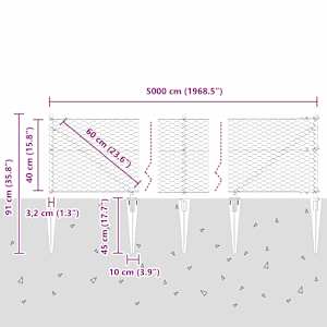 Hexagonální plot s podpěrou 50 x 0,4 m Pozinkovaná ocel - obrázek 14
