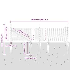 Plotový sloupek. Stříbrná 50 x 0,5 m (síť 36 mm) Ocel - obrázek 14
