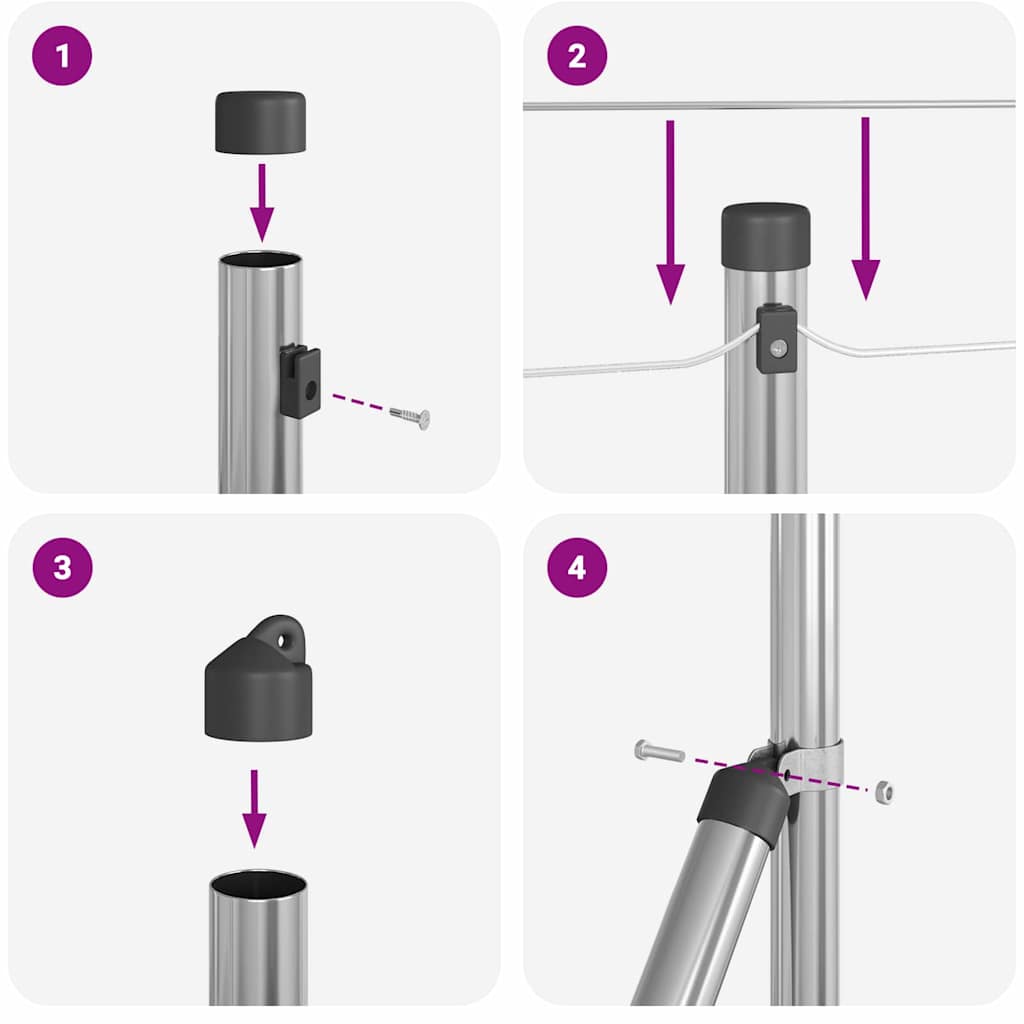 Steber ograje. srebrna 50 x 0,6 m (25 mm mreža) Jeklo - slika 13