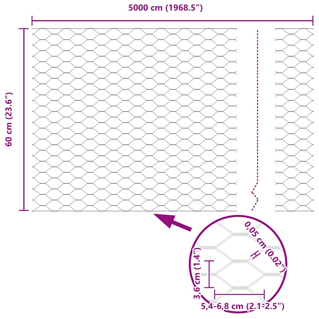 Plotový sloupek. Stříbrná 50 x 0,6 m (36 mm síť) Ocel - obrázek 15